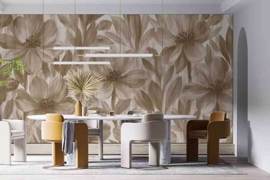 τοιχογραφίες Κομψά λουλούδια ακουαρέλας w03821v1