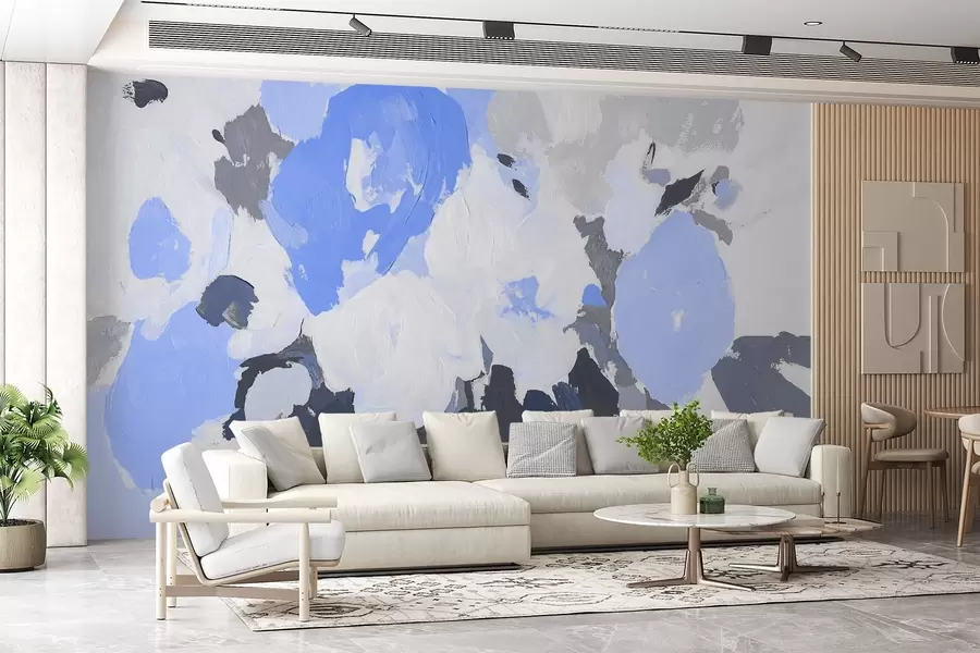 τοιχογραφίες Αφηρημένα ακρυλικά λουλούδια w09070v2