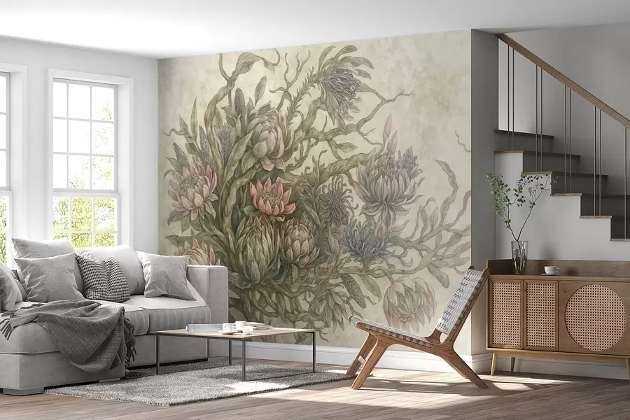 τοιχογραφίες Ευφάνταστα λουλούδια w03975