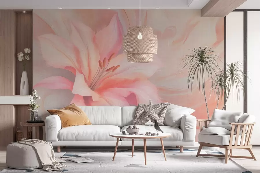 τοιχογραφίες Lily λουλούδι ρευστή αφαίρεση, floral, πολύχρωμο σχέδιο w04006