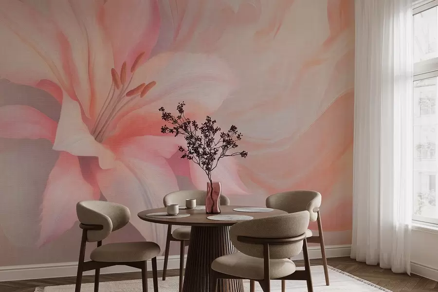 τοιχογραφίες Lily λουλούδι ρευστή αφαίρεση, floral, πολύχρωμο σχέδιο w04006