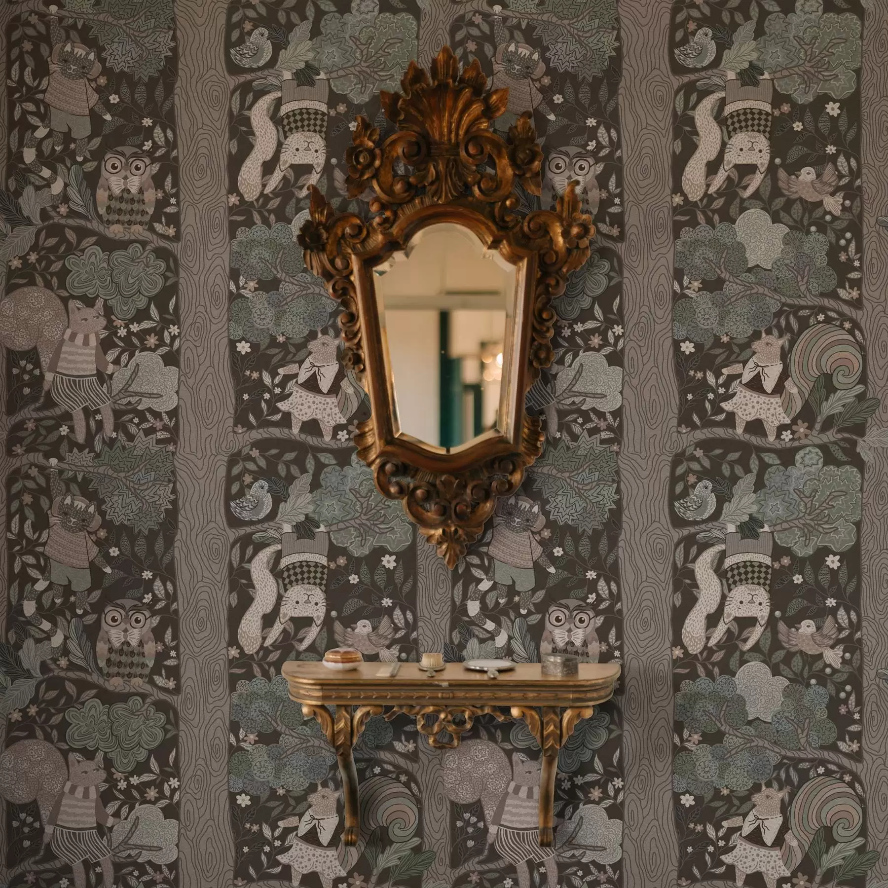 τοιχογραφίες Χειροποίητο γραφικό σχέδιο της φύσης σε στυλ ethno a00173