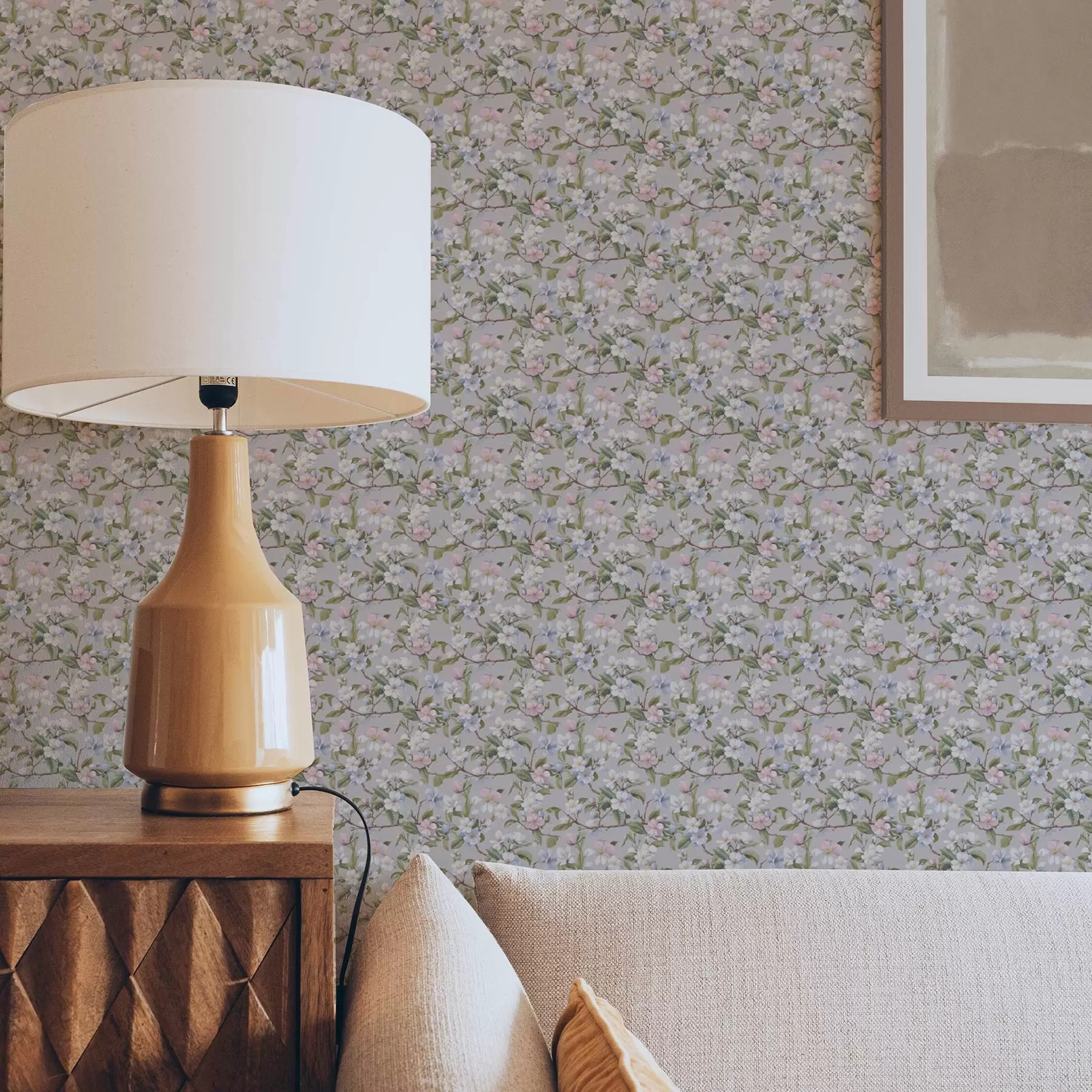 τοιχογραφίες Παστέλ floral διαγώνιο στο στυλ της Αναγέννησης κλωστοϋφαντουργίας a00205