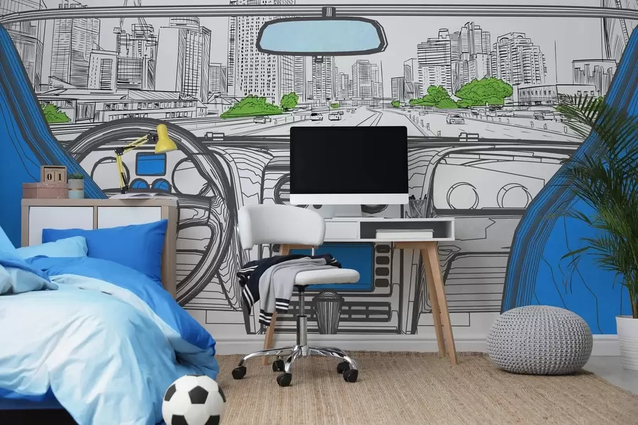 τοιχογραφίες Όψη περιγράμματος από αυτοκίνητο w04109v1