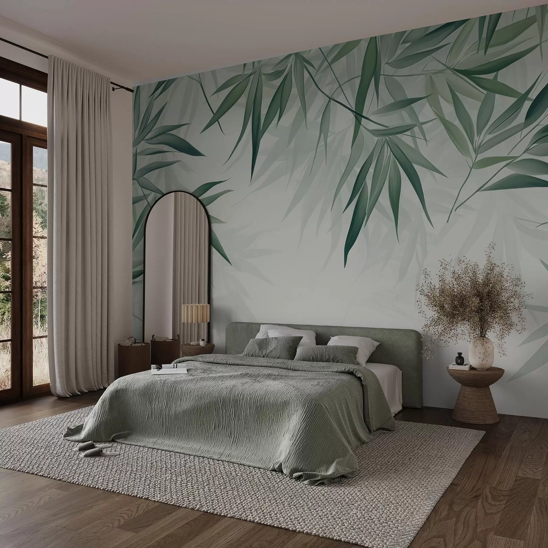 τοιχογραφίες Φύλλα μπαμπού w04147