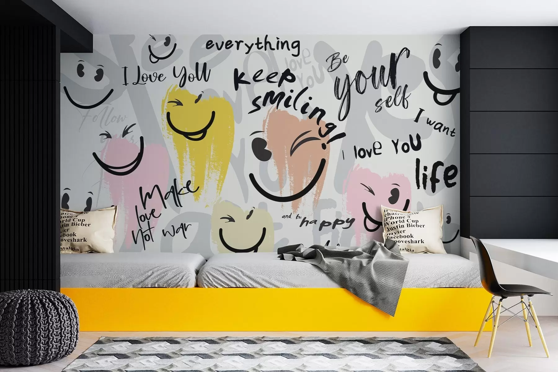 τοιχογραφίες Emoticons και επιγραφές w04174