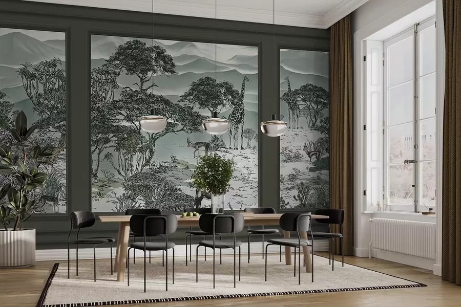 τοιχογραφίες Αφρικανικά ζώα w09230v1