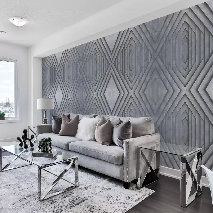 τοιχογραφίες απομίμηση ξύλινων πάνελ σε ψυχρά γκρι χρώματα w04168v2