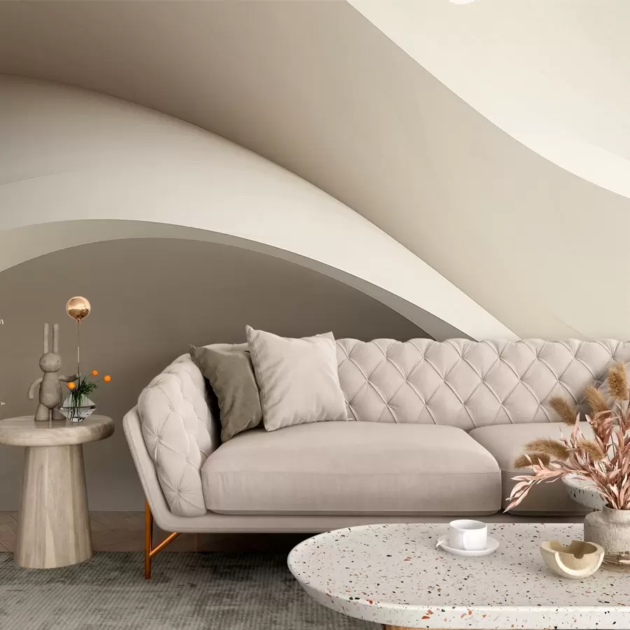 τοιχογραφίες αφαίρεση, κύματα, απαλές καμπύλες, μπεζ, ομαλή, γραμμές, μοντέρνο w04217v1