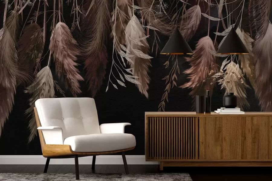 τοιχογραφίες Αποξηραμένα άνθη λουλουδιών w04253v1