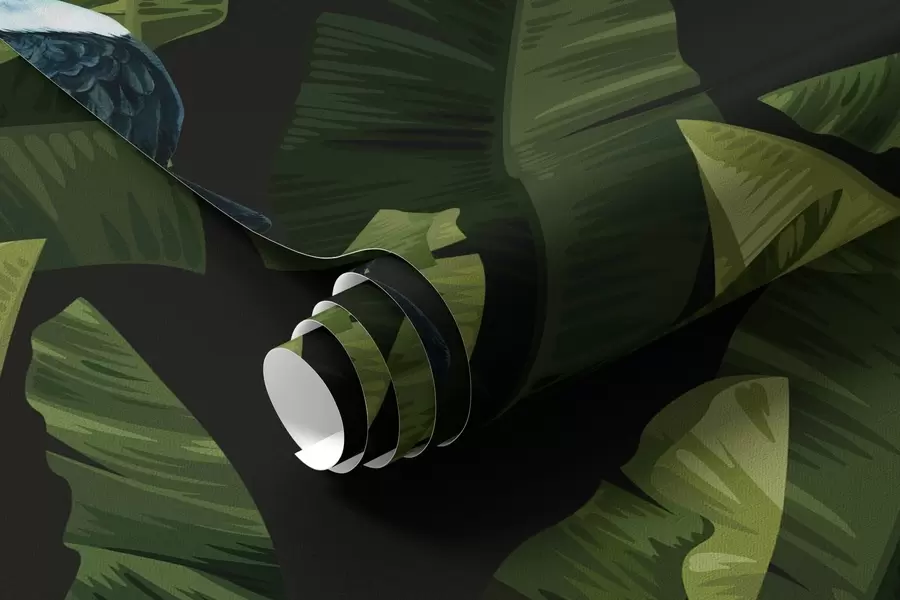 τοιχογραφίες Toucan σε τροπικά φύλλα a00415