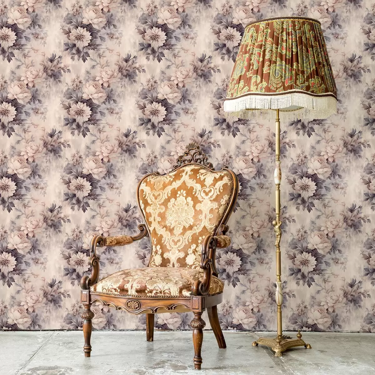 Ταπετσαρία Vintage ακουαρέλα λουλούδια