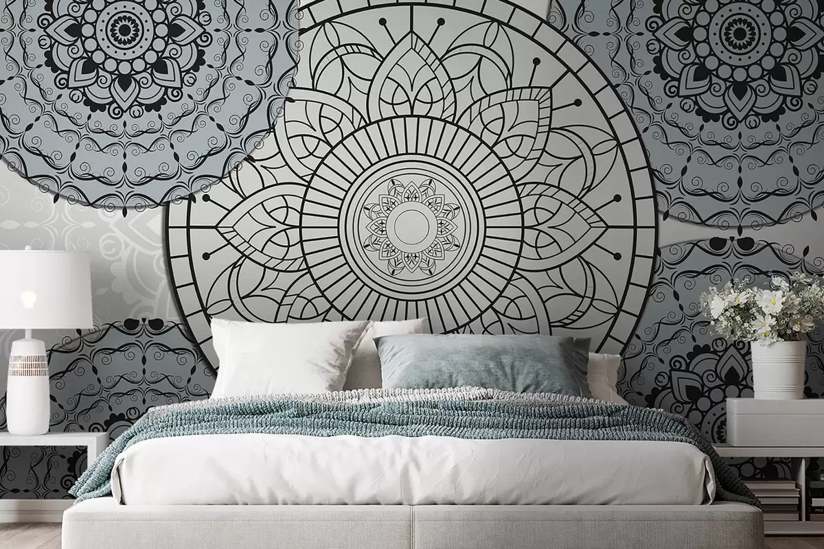 τοιχογραφίες Mandala σε ανοιχτούς τόνους w09182
