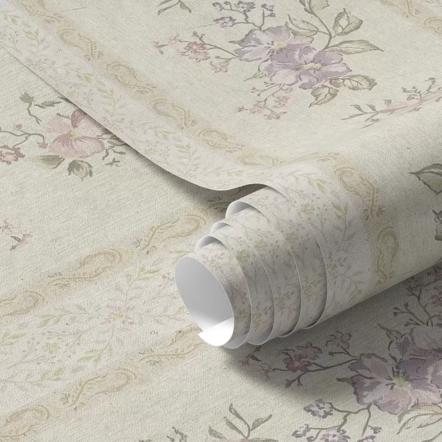 τοιχογραφίες Εκλεκτής ποιότητας λουλούδια σε ριγέ φόντο με στολίδι a00440