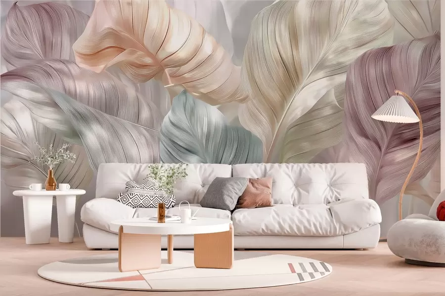 τοιχογραφίες μεγάλα φύλλα τύπου μαργαριταριού w04308