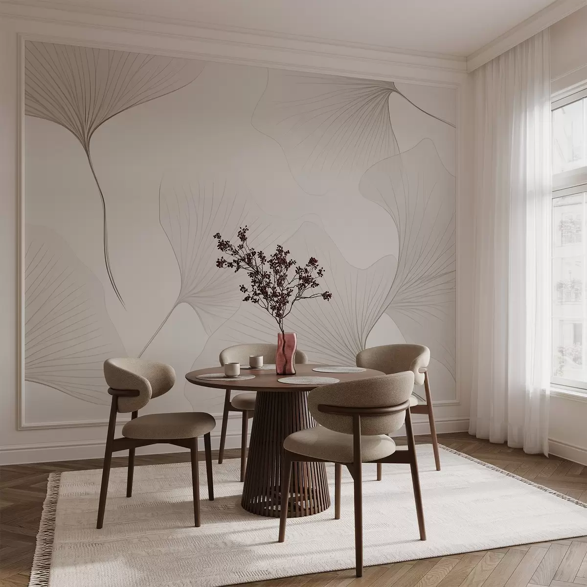 τοιχογραφίες Διαφανή φύλλα ginkgo w04433v1