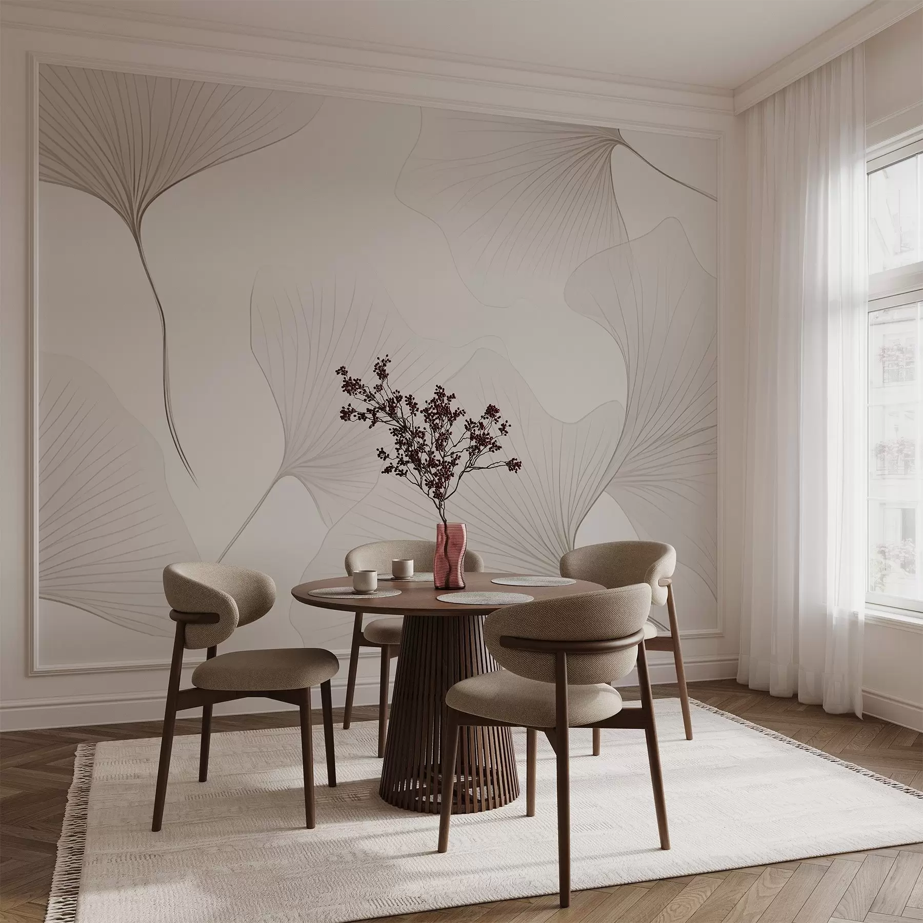 τοιχογραφίες Διαφανή φύλλα ginkgo w04433v1