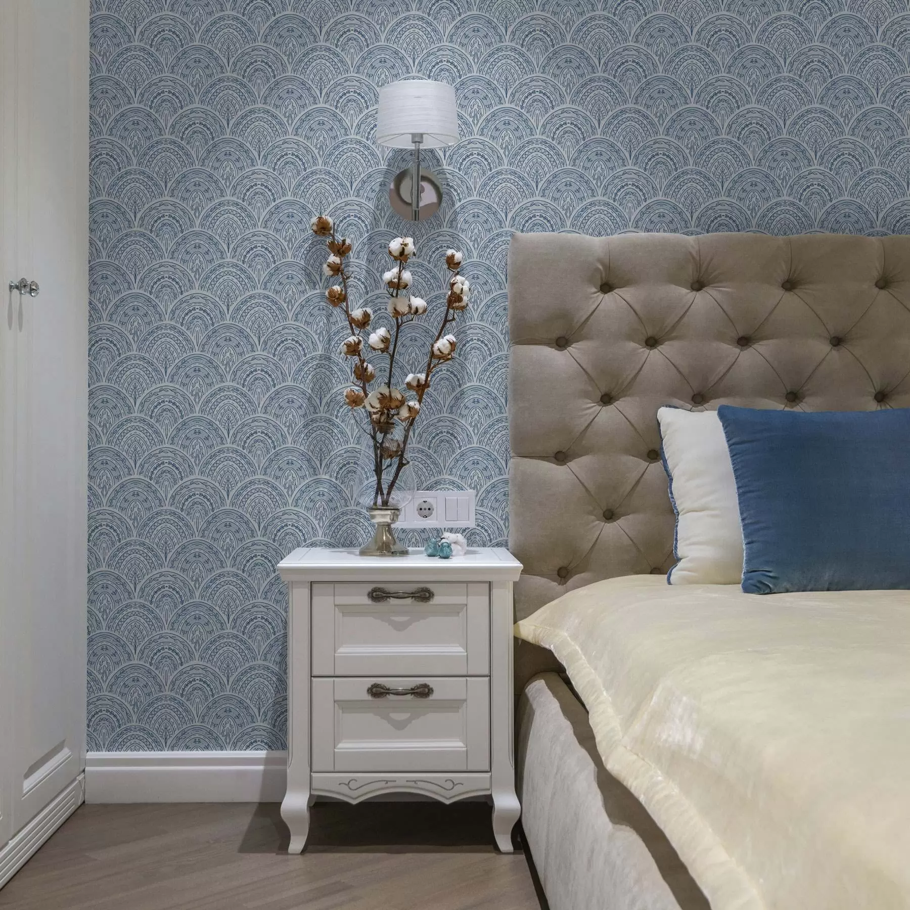 τοιχογραφίες Μπλε στολίδι με καμάρες και μοτίβα a00332