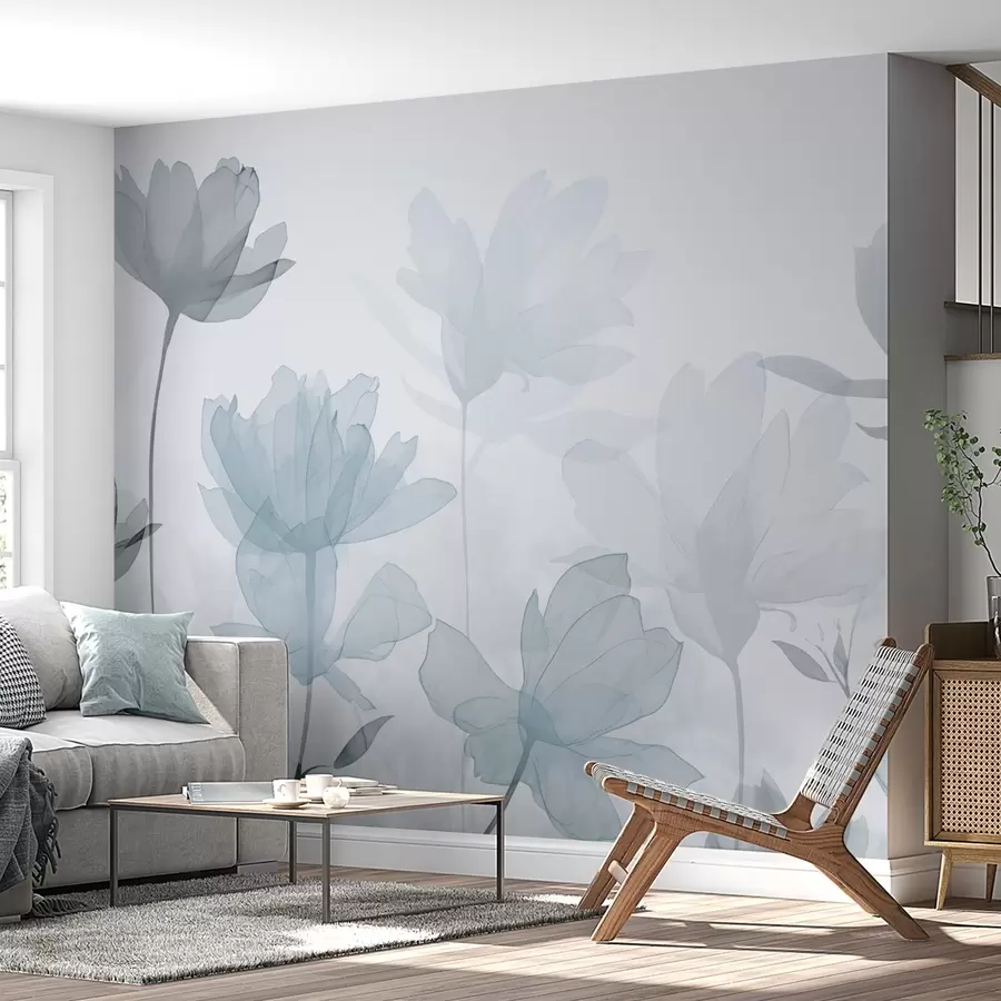 τοιχογραφίες Σιλουέτες λουλουδιών w04489v1