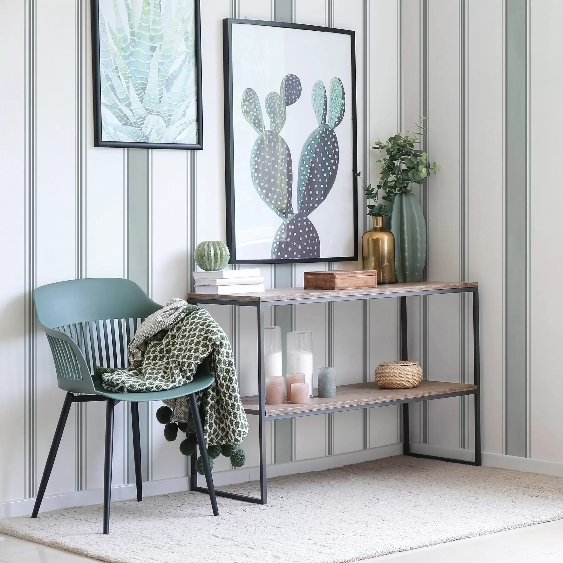 τοιχογραφίες Πλατιές ρίγες σε γκρι-μπλε παλέτα a00516