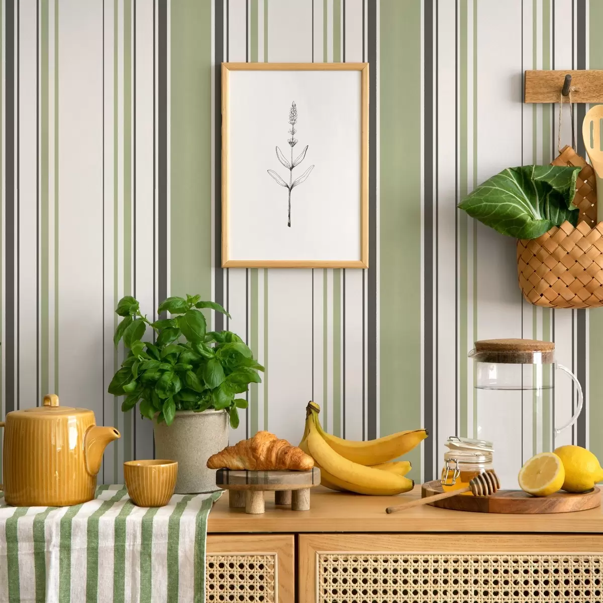 Ταπετσαρία Λευκό φόντο με μείγμα πράσινων και μαύρων λωρίδων a00520 Ταπετσαρία Λευκό φόντο με μείγμα πράσινων και μαύρων λωρίδων a00520