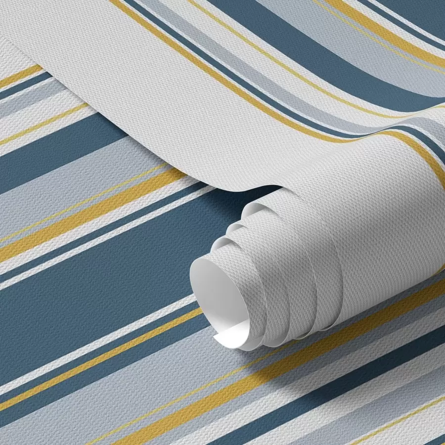 τοιχογραφίες Πυκνό μοτίβο από μπλε και κίτρινες κάθετες ρίγες a00524