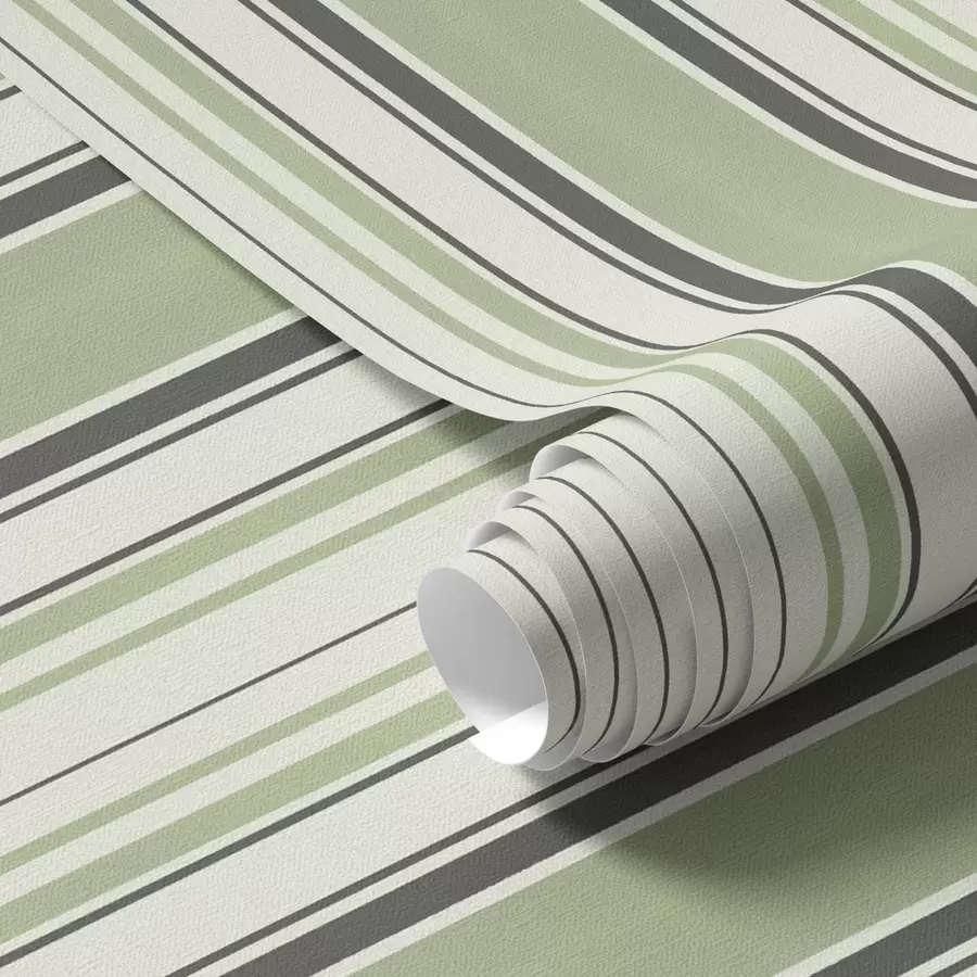 τοιχογραφίες Κρεμώδες φόντο με μείγμα πράσινων και μαύρων λωρίδων a00563