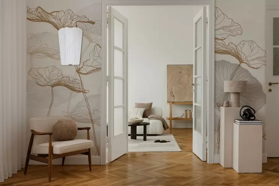 τοιχογραφίες Διάφορα φύλλα λωτού w04471