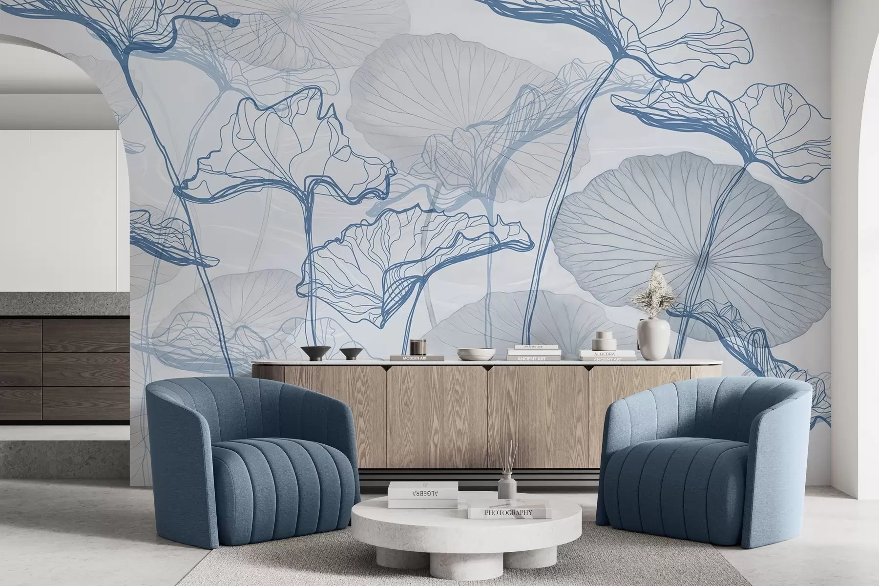 τοιχογραφίες Διάφορα φύλλα λωτού w04471v2