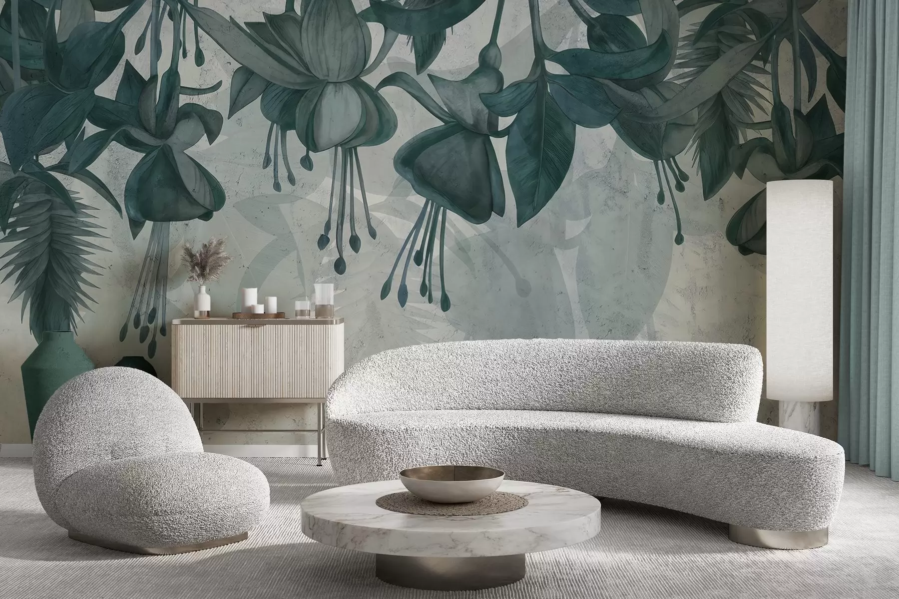 τοιχογραφίες Κρεμαστά λουλούδια σε στυλ grunge w04472v1