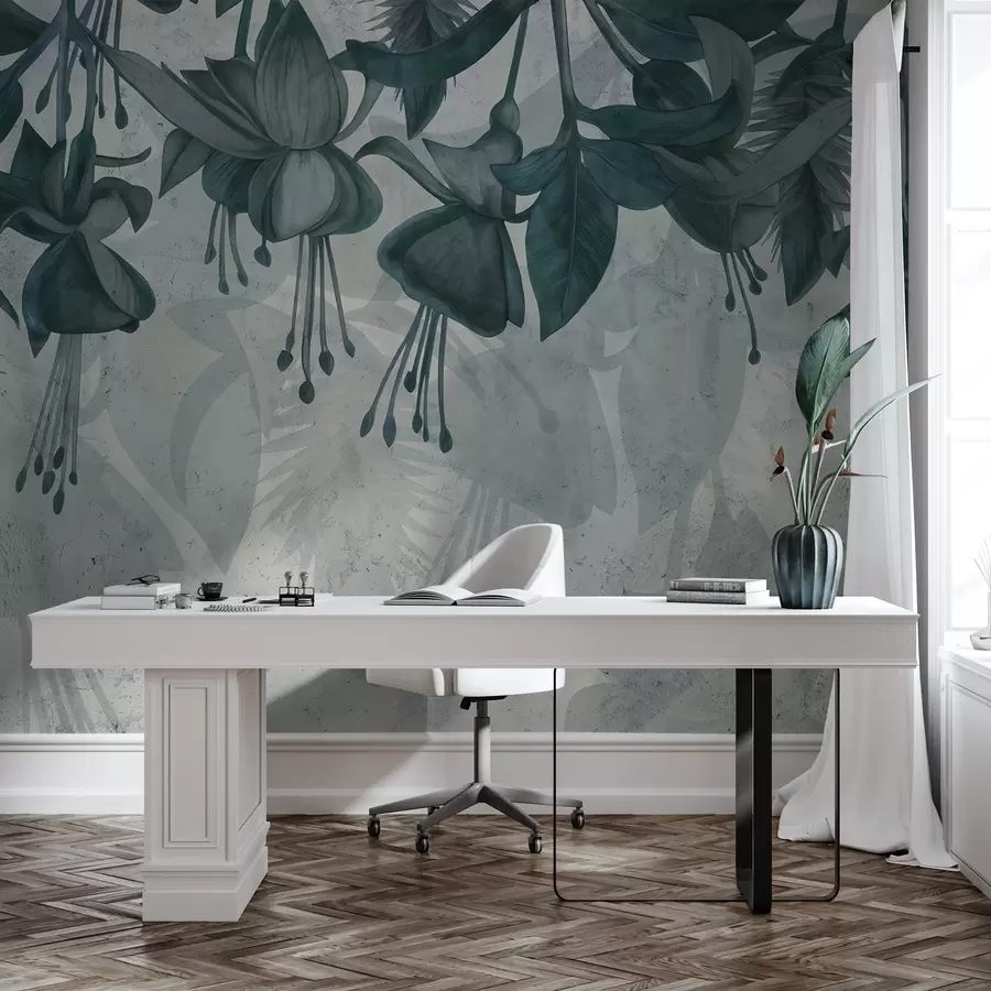 τοιχογραφίες Κρεμαστά λουλούδια σε στυλ grunge w04472v1