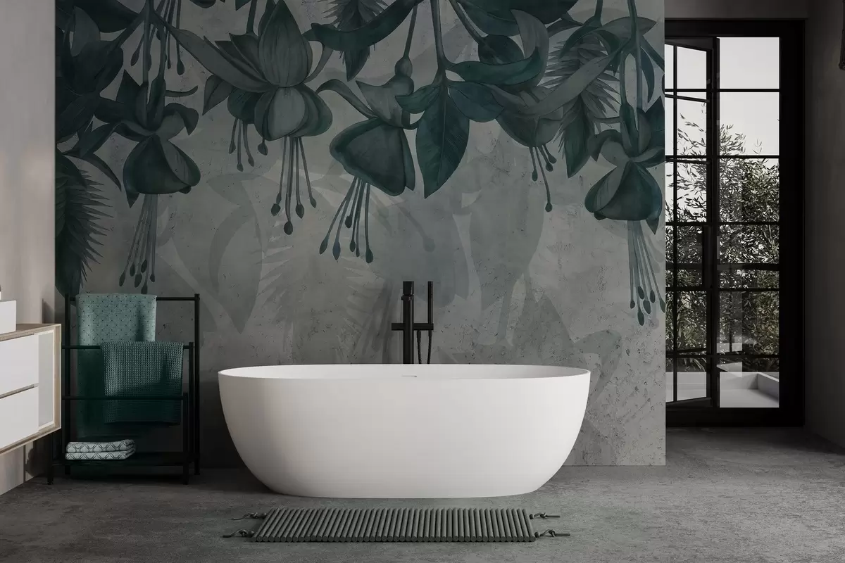 τοιχογραφίες Κρεμαστά λουλούδια σε στυλ grunge w04472v1