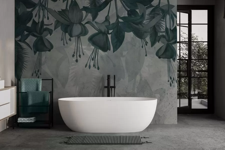 τοιχογραφίες Κρεμαστά λουλούδια σε στυλ grunge w04472v1