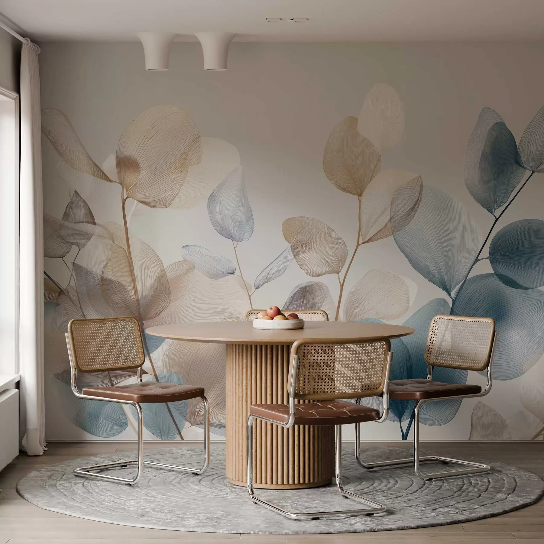 τοιχογραφίες κομψά φύλλα ευκαλύπτου με νεύρα w04503