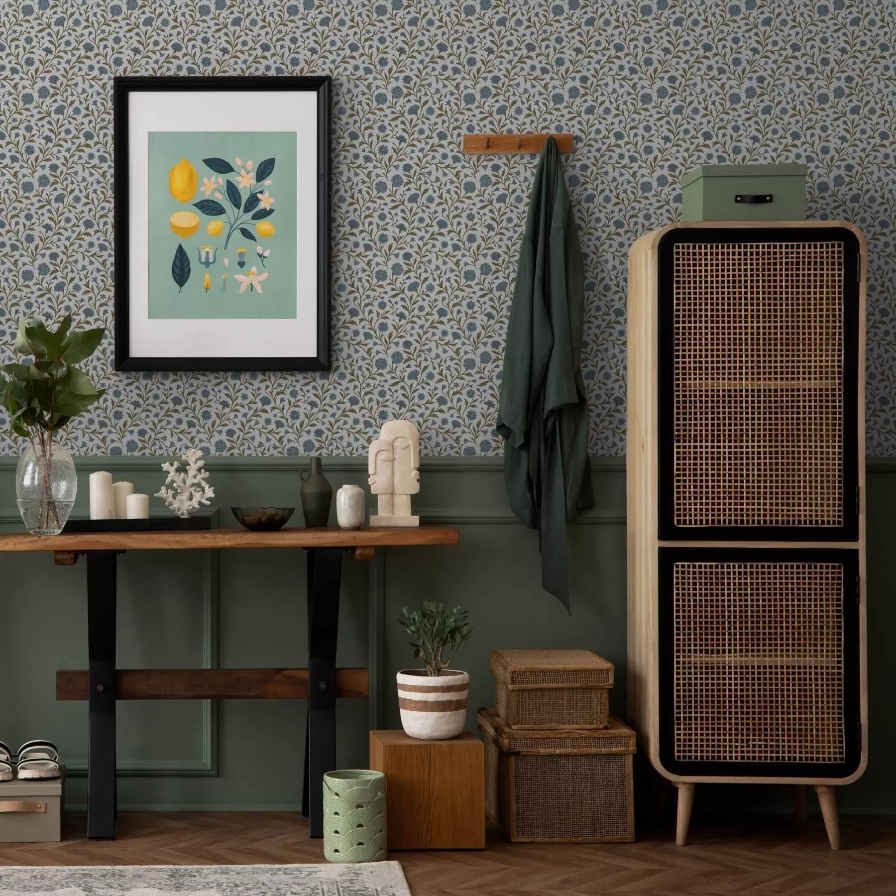 τοιχογραφίες Κενταύρια και βλαστοί σε λευκό φόντο a00588v1