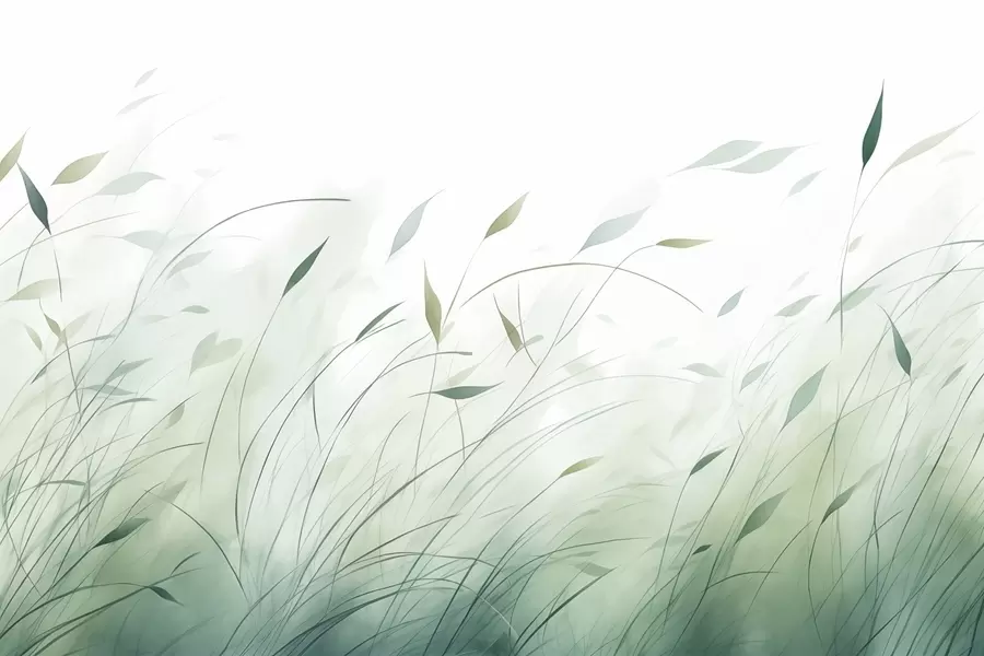 τοιχογραφίες Πράσινο γρασίδι στον άνεμο σε στυλ ακουαρέλας w09331