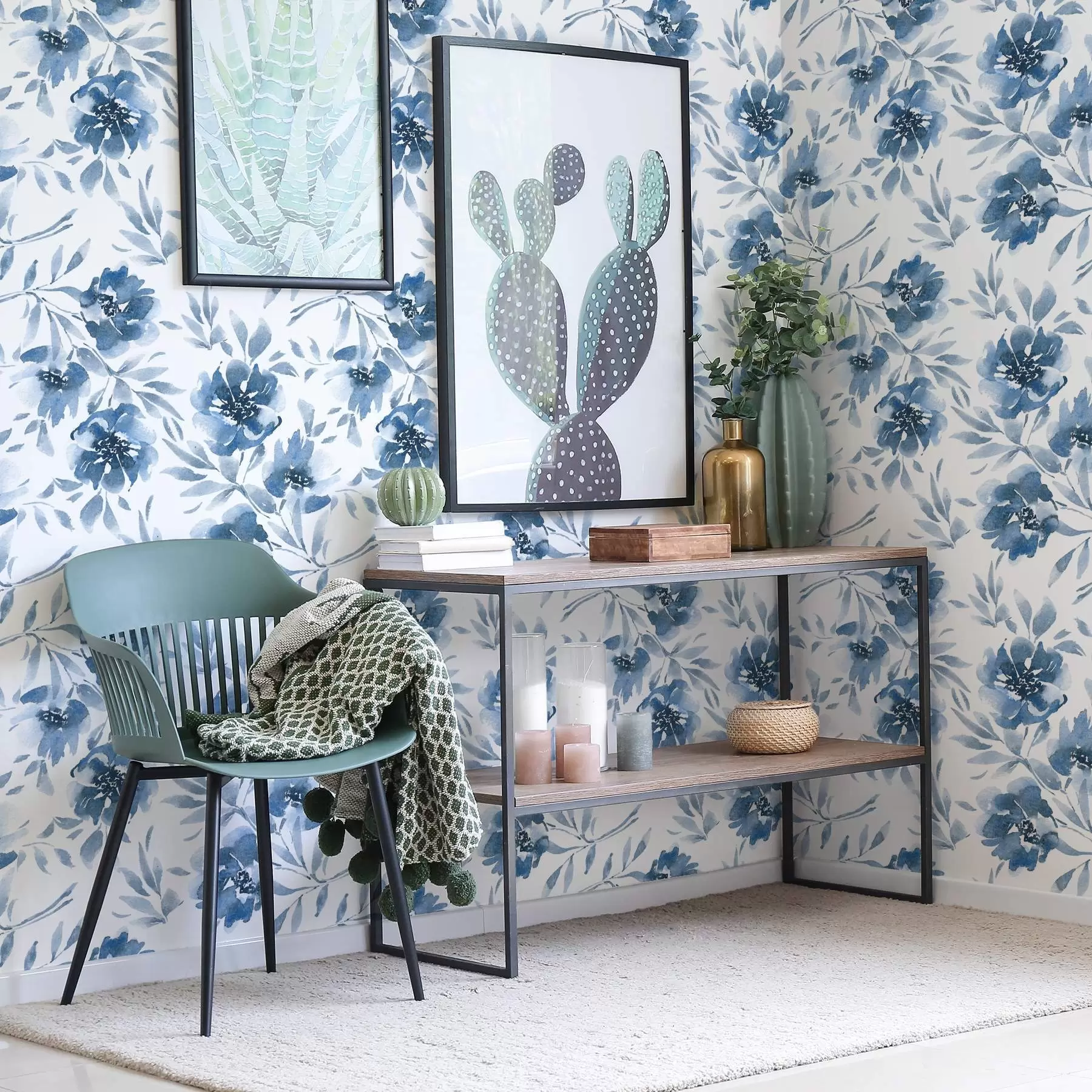 τοιχογραφίες Ακουαρέλα με ινδικοτίνες σε λευκό φόντο a00641