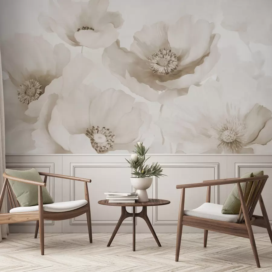 τοιχογραφίες Παπαρούνες  αποχρώσεις του μπεζ w04656v1