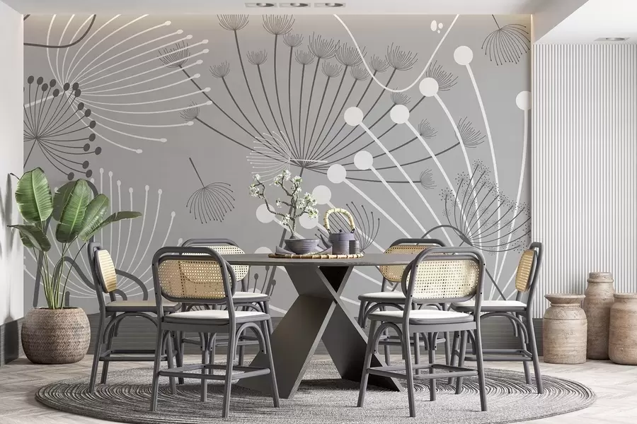 τοιχογραφίες Αφηρημένα λουλούδια w04702v3