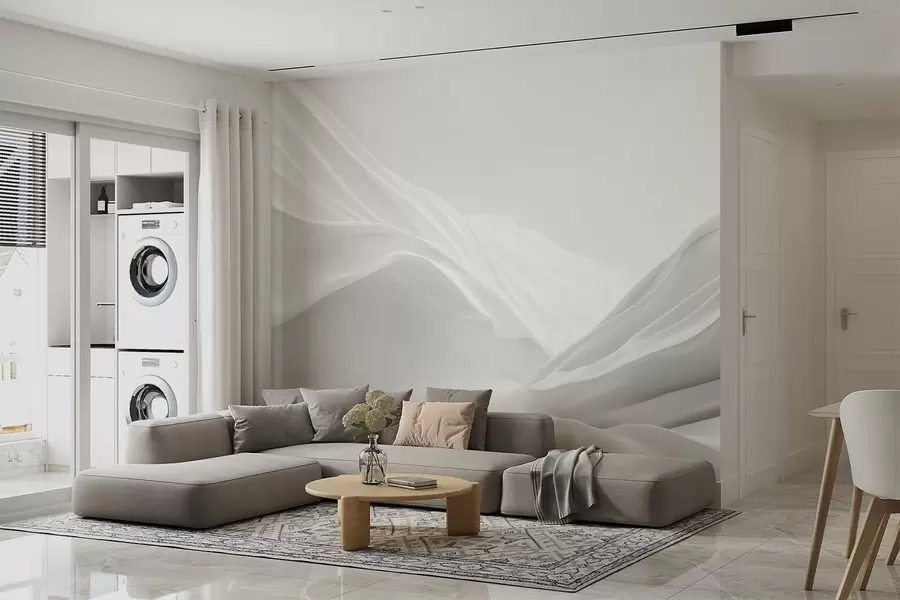 τοιχογραφίες Γκρίζες βουνοκορφές σε αφηρημένη μορφή w09434