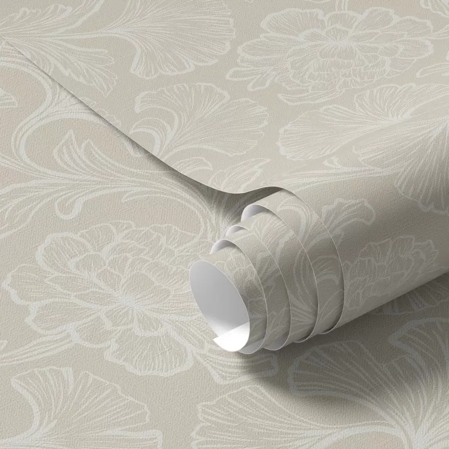 τοιχογραφίες Φωτεινό μοτίβο με γκίνγκο και παιώνιες a00700