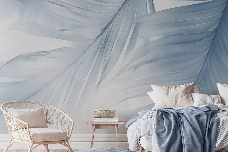 τοιχογραφίες Φτέρες σε αποχρώσεις του μπλε w04727v1