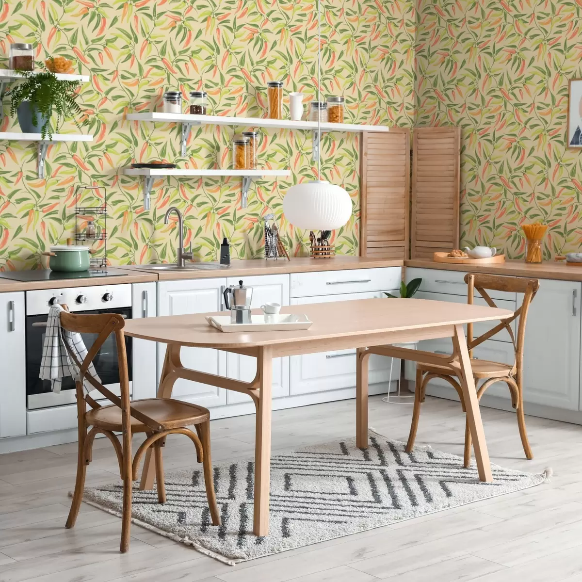 Ταπετσαρία Κλαδιά με κόκκινες και πράσινες πιπεριές σε ζεστό φόντο a00829 Ταπετσαρία Κλαδιά με κόκκινες και πράσινες πιπεριές σε ζεστό φόντο a00829