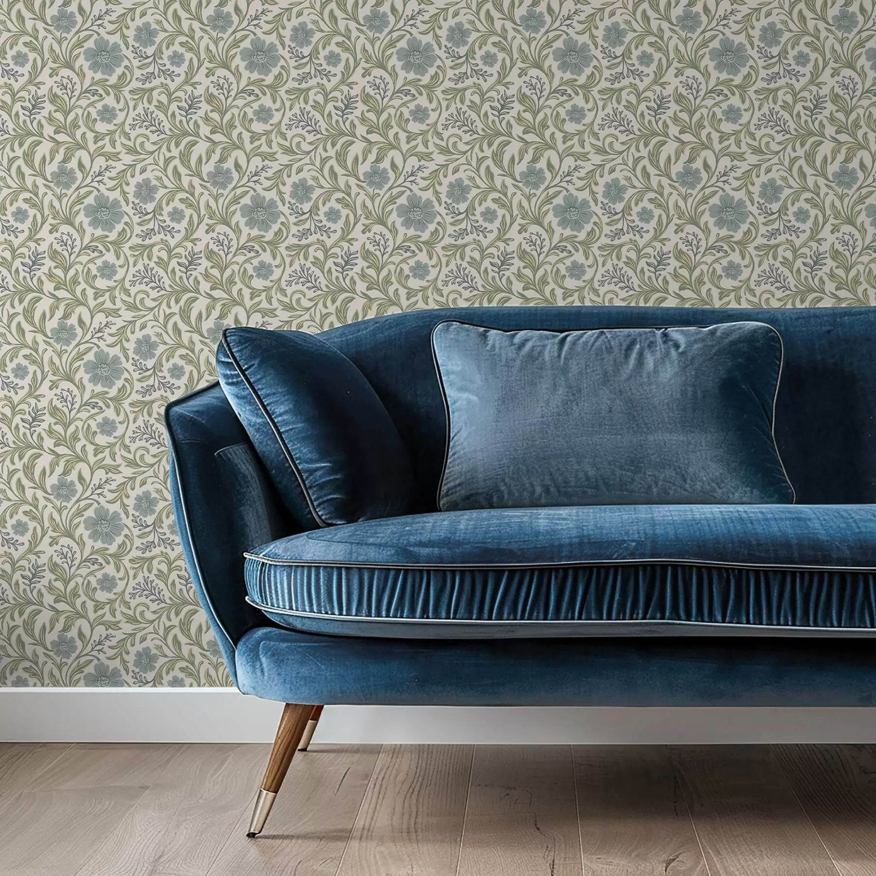 τοιχογραφίες Σαλέ-γκρι floral διακοσμητικό σε ανοιχτόχρωμο φόντο a00712