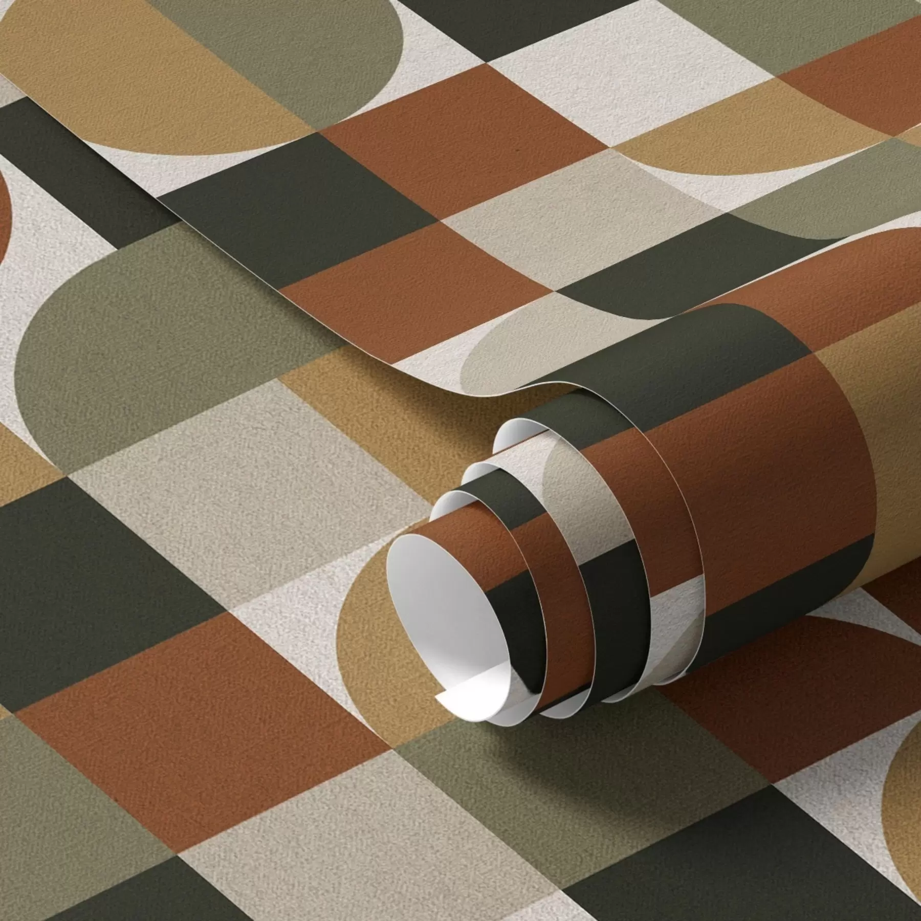 τοιχογραφίες Αρθρωτή γεωμετρία σε ζεστούς γήινους τόνους a00770