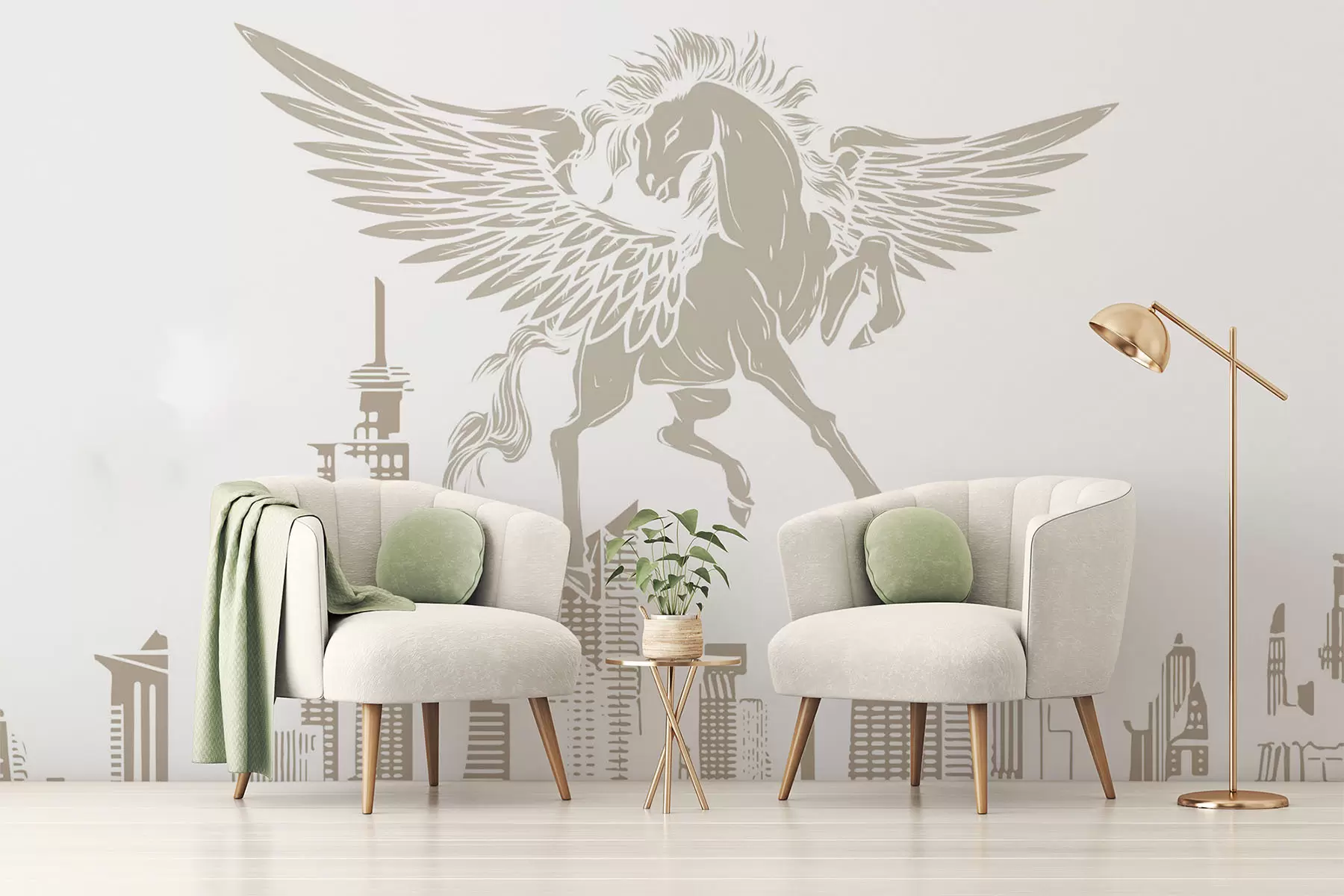 τοιχογραφίες Πήγασος πάνω από την πόλη w04777v1