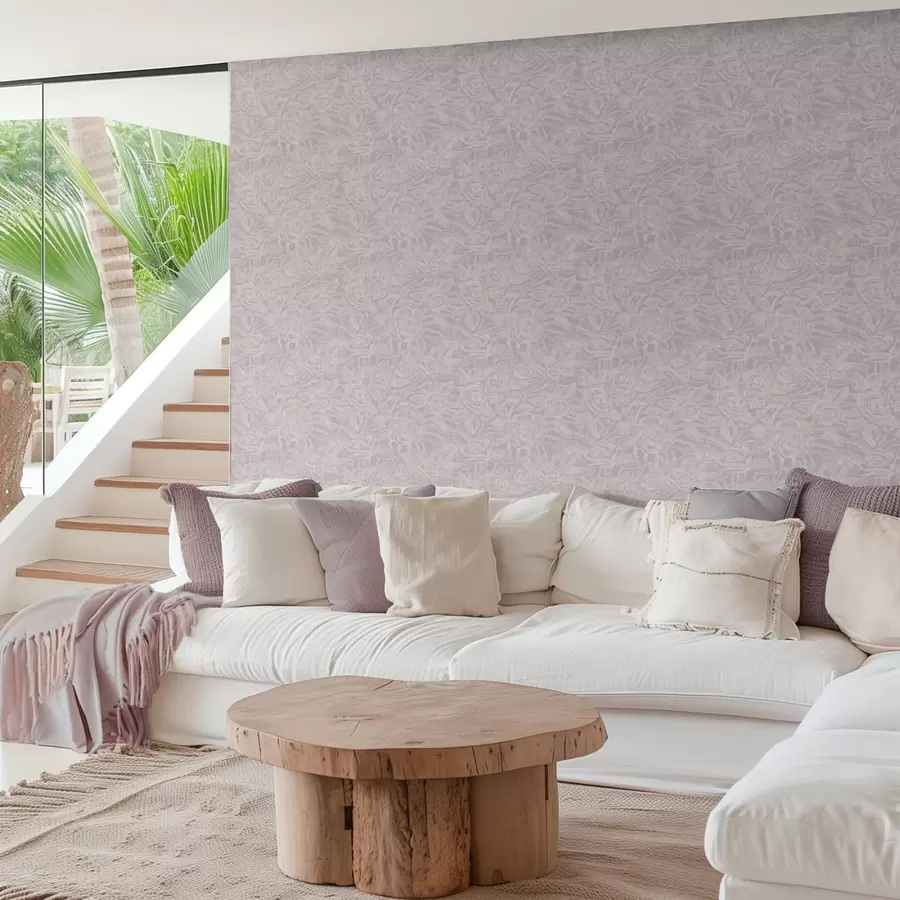 τοιχογραφίες Χαραγμένα τριαντάφυλλα σε ανοιχτό γκρι a00841v1