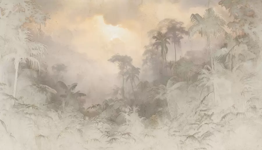 τοιχογραφίες Στυλιζαρισμένη ζούγκλα στον τοίχο w04839