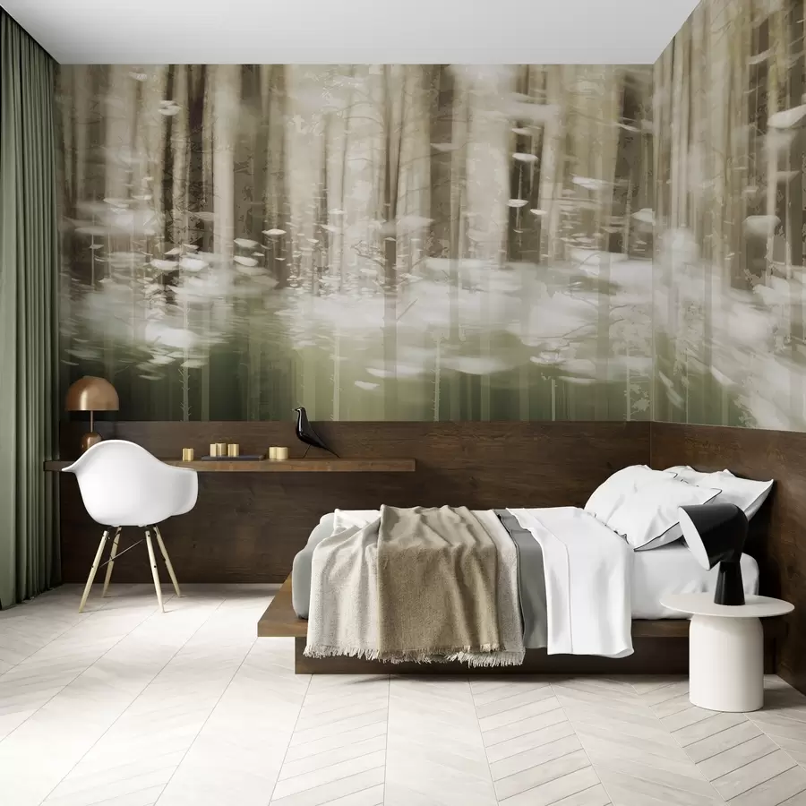 τοιχογραφίες Στυλιζαρισμένοι κορμοί δέντρων σε παστέλ χρώματα w04844