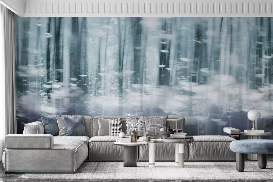 τοιχογραφίες Στυλιζαρισμένοι κορμοί δέντρων σε παστέλ χρώματα w04844v1